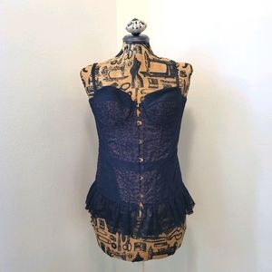 Frederick's of Hollywood Leopard and Lace Corset